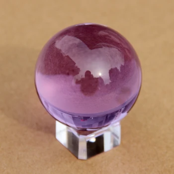 

Free Shipping Best Sale 80mm Lilac Asian Quartz Crystal Ball Sphere No/With Stand To Choose Home Party Decoration