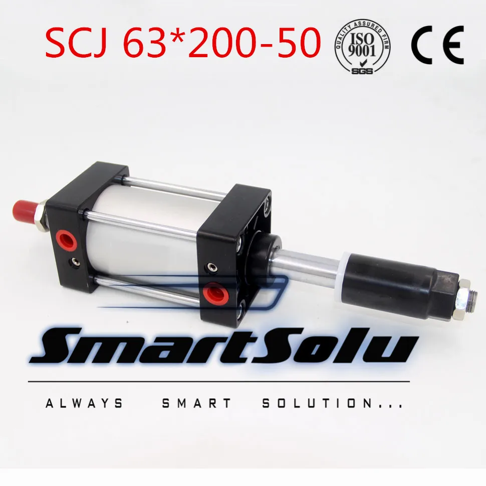 

Free Shipping Airtac type Standard air cylinder single rod 63mm bore 200mm stroke SCJ63x200-50 50mm adjustable stroke cylinder