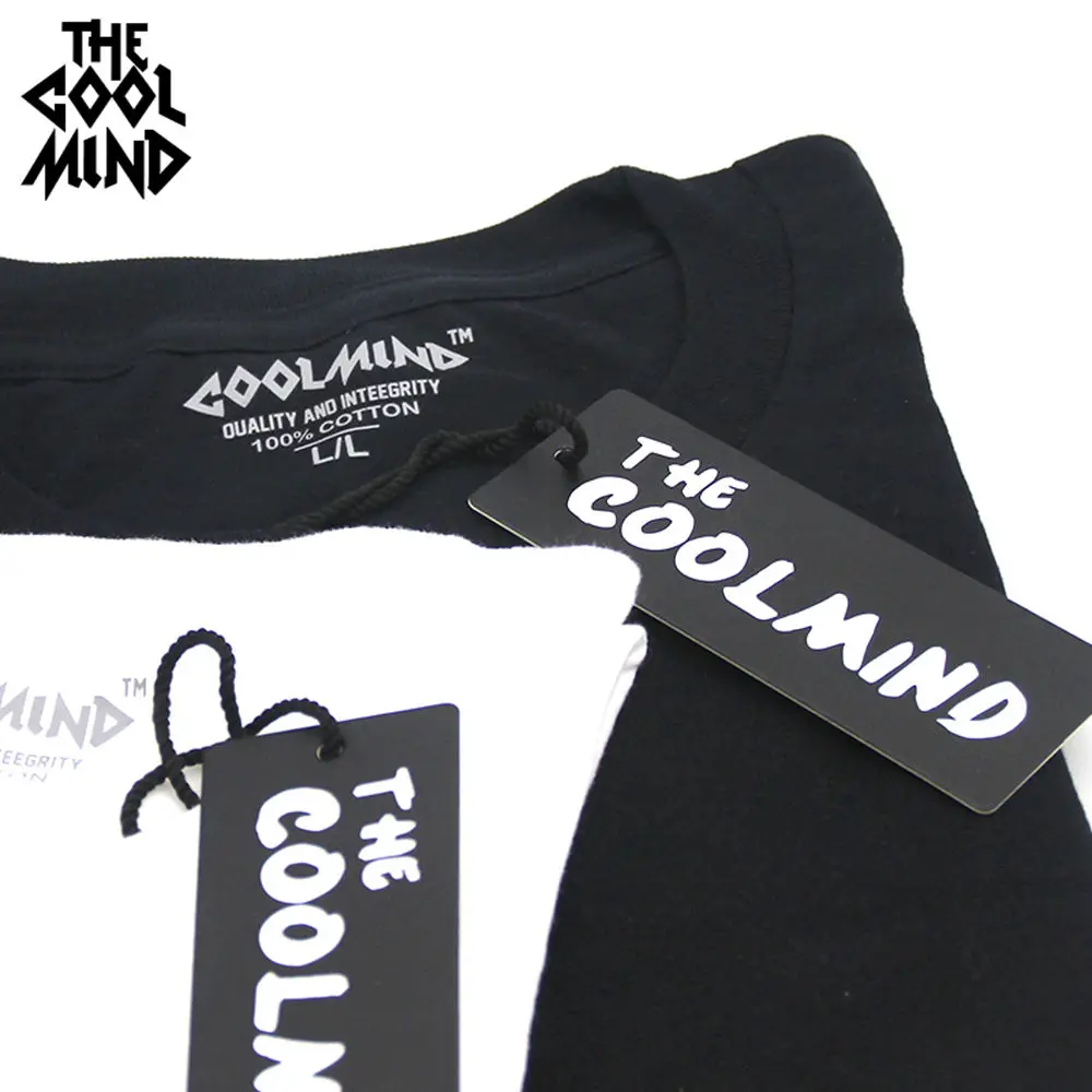 COOLMIND qi0410A 100% хлопок короткий рукав череп мужская футболка Повседневная Свободная