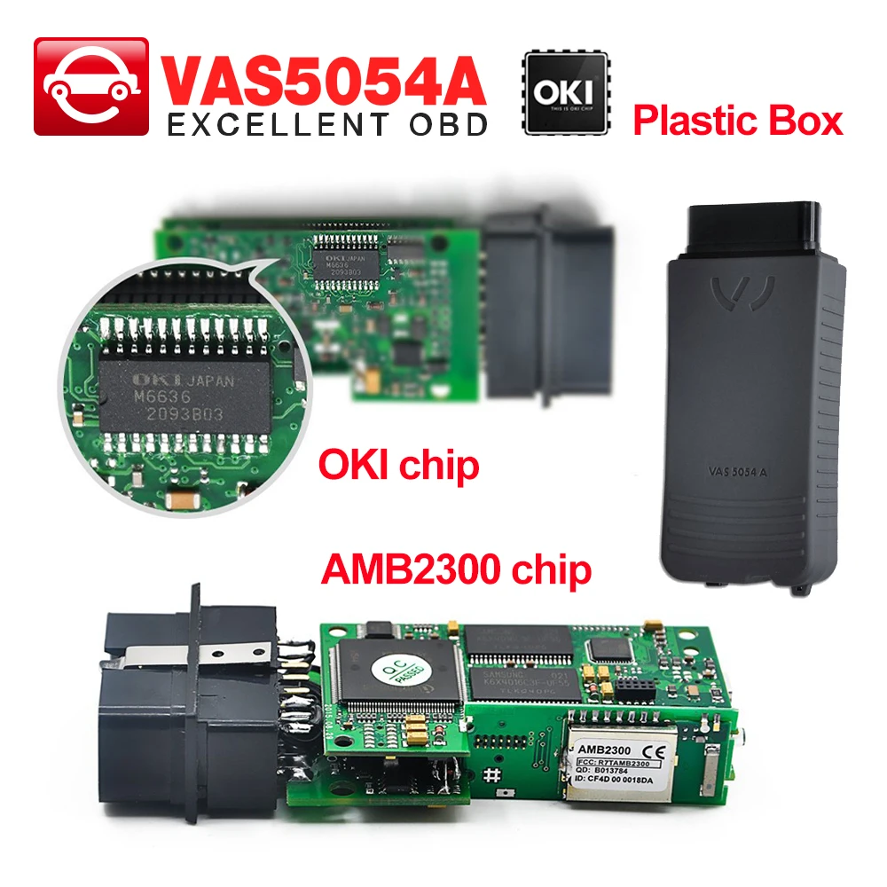 

A+Quality vas5054a ODIS 4.13 full OKI chip for VW for SEAT for SKODA VAS 5054A Full chip Bluetooth Plastic box OBD2 diagnostics