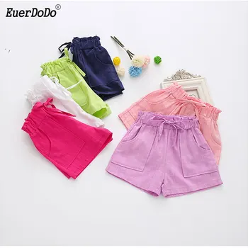 

Summer Children Short Pants Cotton Boys Board Shorts Colored Girls Beach Shorts Teenager Shorts For Baby Clothing