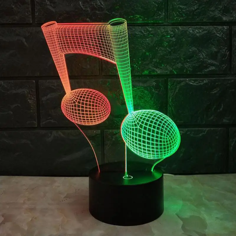 

Factory Note 3d Visual Night Desk Lamp Creative Seven Color Touch Charging Led Stereo Table Lamps