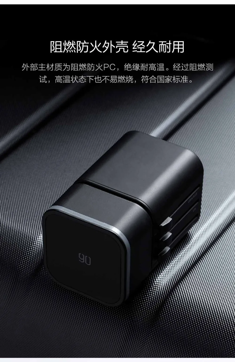 Xiaomi 90 многофункциональный переходник CN/US/AU/EU/DE/UK 100-240 в type-C USB разъем поддержка QC3.0 PD3.0 быстрая зарядка