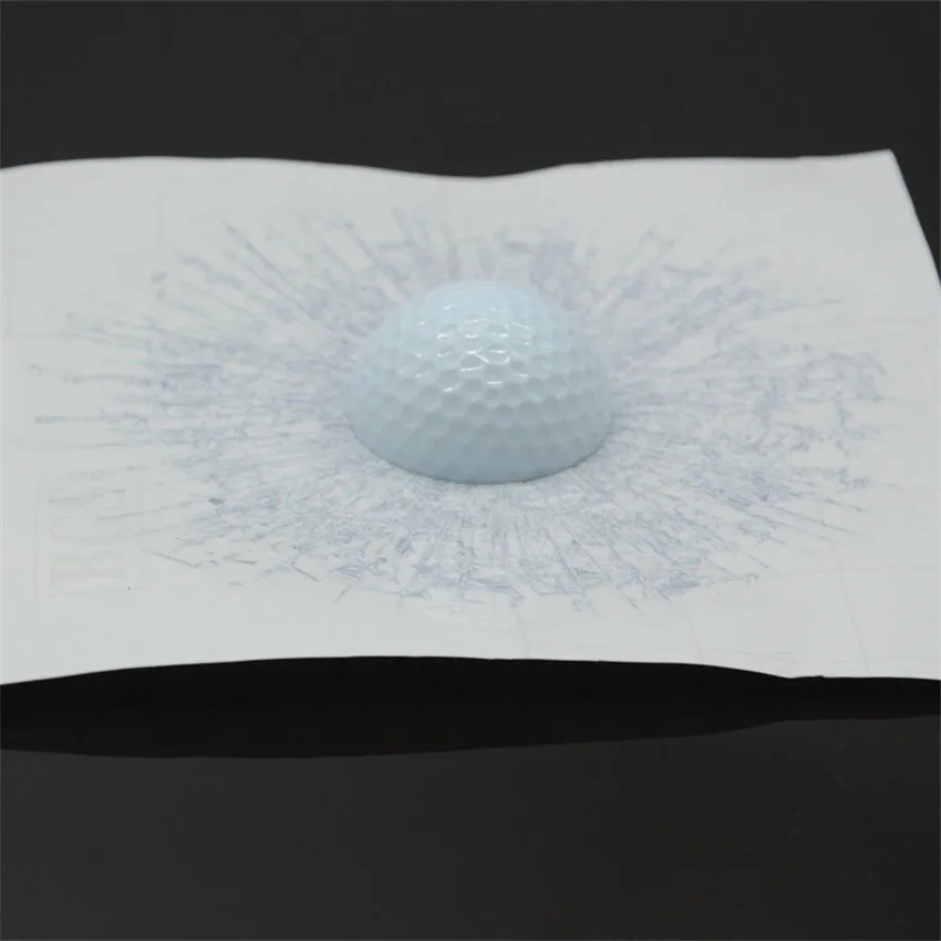 

3D Car White Golf Ball Hit Glass Window Crack Sticker Body Adhesive Decal For BMW Audi Volkswagen etc Universal