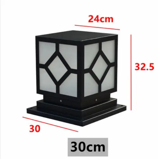 Столбец головной свет квадратный простой призматический элемент двери Открытый водонепроницаемый Пейзаж балкон газон настенный светильник - Испускаемый цвет: 30cm