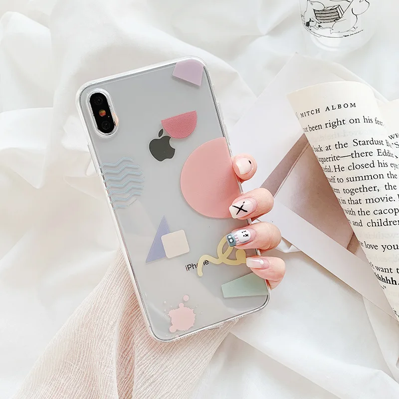 2021 модный геометрический мягкий чехол с узором для iPhone 11 11Pro 11ProMax 7 8 7Plus 8Plus X XS XR XSMAX