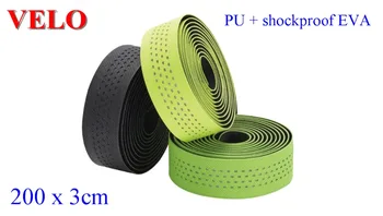 

VELO VLT-5079HD2G-R Bike Handlebar Tape PU + shockproof EVA Tape Reflective Strip Series 3x200cm Bicycle Parts