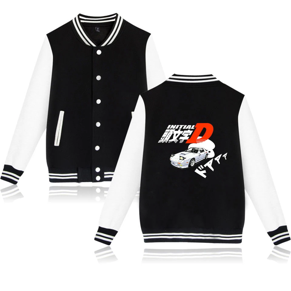

Anime movie Print Initial D Tau man chi D Fujiwara Takumi Casual Baseball sweatshirt Hot Sale Baseball Jacket Men/Women Clothes
