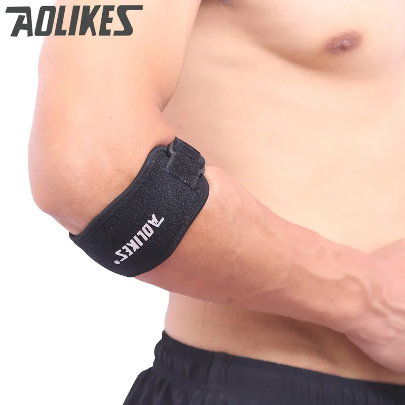Aolikes 1 قطع اللياقة الكوع تنس الريشة coderas العضلات الرجال النساء الرياضة واقية للتعديل المضغوط دعم آمن