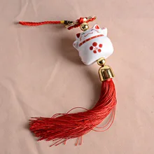 2 unids Grande Gato de la Suerte de Oficina En Casa Decoración de La Sala de Cerámica Colgante Coche de la Muñeca Colgando Decoración Amigos Regalo venta Caliente!!