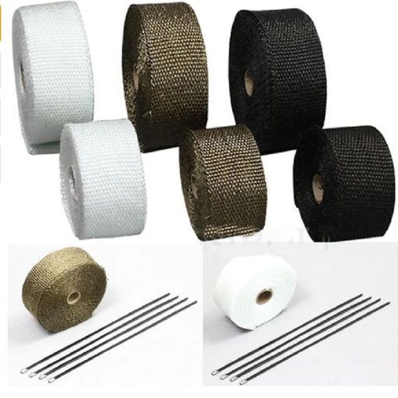 US $8 18 12% OFF|5M and 10M Motorcycles Exhaust Front Pipe Anti hot Wrap Heat Manifold Insulation Cloth Roll With 3 Colors option-in Car Stickers from