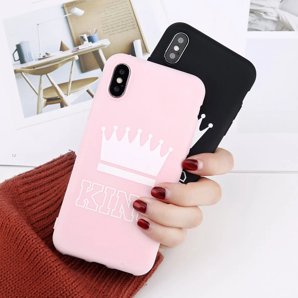 Moskado King queen чехол для телефона для iphone 7 6 6s 8plus X XS Max XR пары шикарные модные симпатичные, из мягкого ТПУ чехол для iphone 11 5S SE