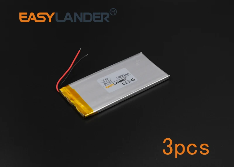 

3pcs/Lot 3.7V 1900mAh 404287 Polymer Li-ion Battery For Mp3 Mp4 PAD DVD DIY E-book bluetooth Vedio Game toys Tablet PC mobile