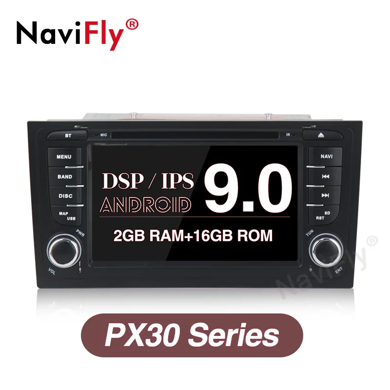 Автомобильный мультимедийный плеер NaviFly 7 &quot 2 din Android 9 0 для Audi/A6/S6/RS6 97 2004 с dvd радио