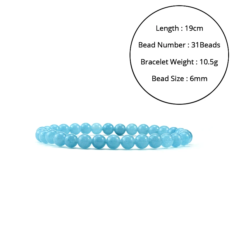 Натуральный морской синий Aquamarin хрустальные браслеты из бисера женские 6 мм 8 мм 10 мм 12 мм круглые браслеты из камней женские ювелирные изделия браслет