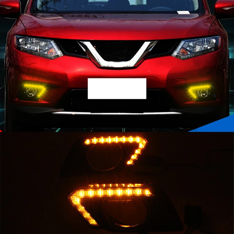 Hlxg для Nissan X trail 2014 желтый сигнал Функция реле Водонепроницаемый 12В дневные