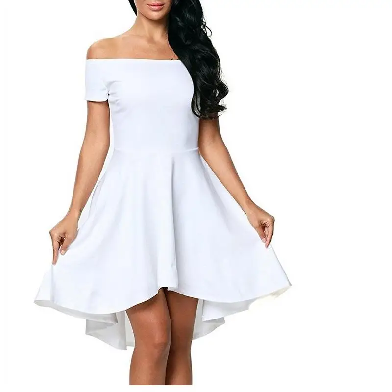 Vogue Plus Size Patchwork Pure Color One piece Dress Short Sleeve Femme One piece Dress Sexy