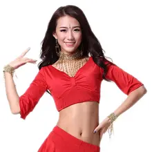 Распродажа, костюм для танца живота, искусственный шелк, винный Женский Топ с длинным рукавом для танца живота, одежда для танца живота, молочный длинный рукав, пояс для тренировок