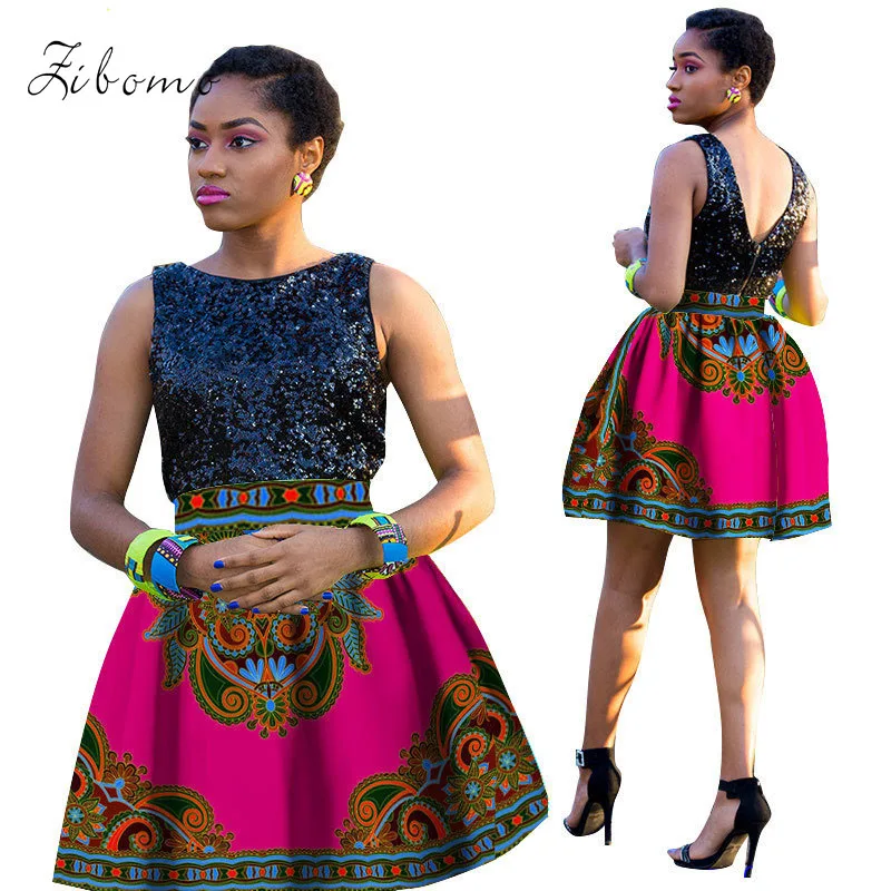 African skirt 100% cotton dashiki print clothing wax cloth summer african skirt (9)