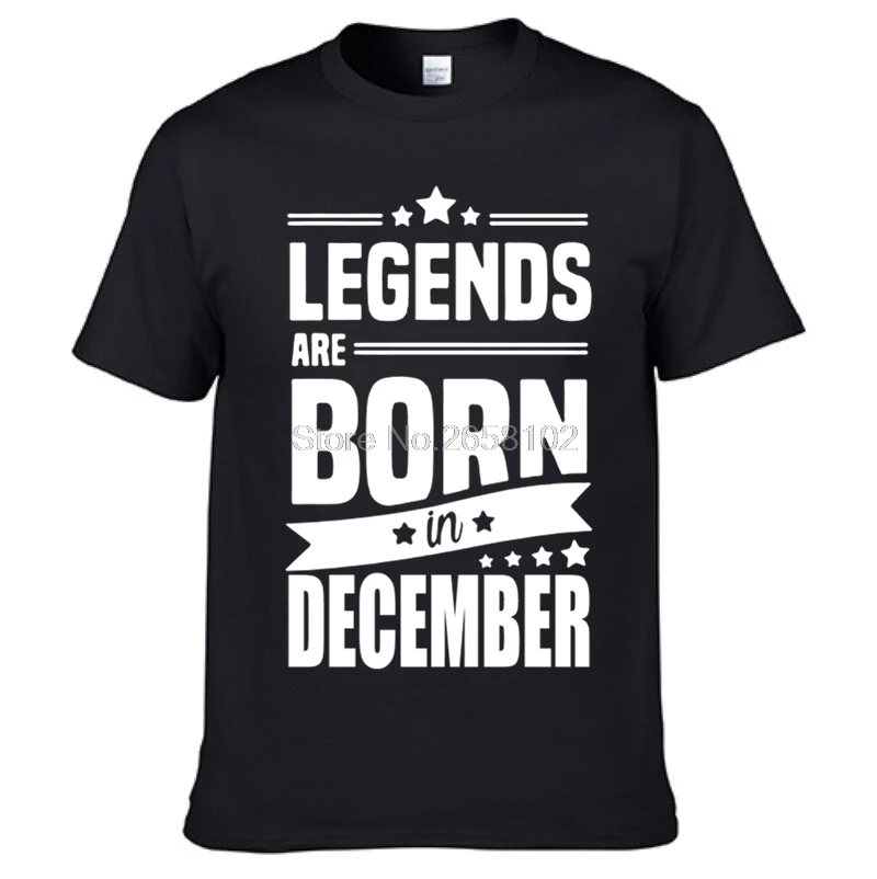 Футболка с надписью New Legends Are Born In футболка &quotдекабрь&quot подарок на день рождения