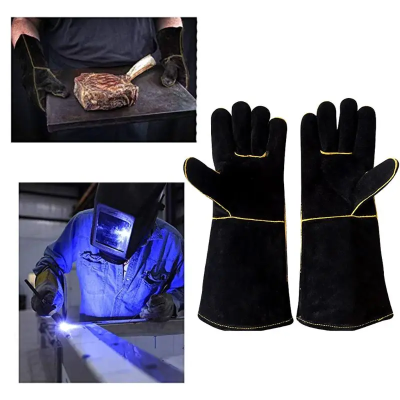 Soldagem para Churrasco Resistente ao Calor para Soldadores Par de Couro Acampamento Luvas Cozinhar Lareira Jardinagem Faça Você Mesmo Trabalho Madeira L29k 1 11 High Quality Segurança e Proteção