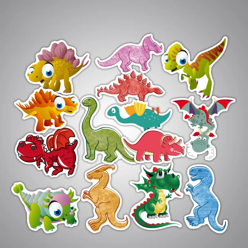 Omilut Dinosaur Sticker Car Adventure Doodle Cartoon Suitcase Skateboard Party Decoration Supp | Дом и сад