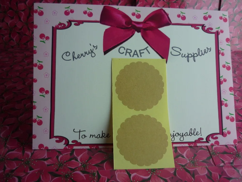 

5cm Brown Kraft Scalloped Circle Sticker
