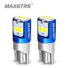 2 pcs w5w 3030 smd 자동차 t10 led 194 168 웨지 교체 역방향 계기판 램프 흰색 파란색 전구 통관 조명(China)