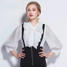 2017 Summer New Star Elegant Shirt Lantern Sleeve White V-neck Knitted Casual Blouse Cardigan Loose Fashional Sexy Shirt