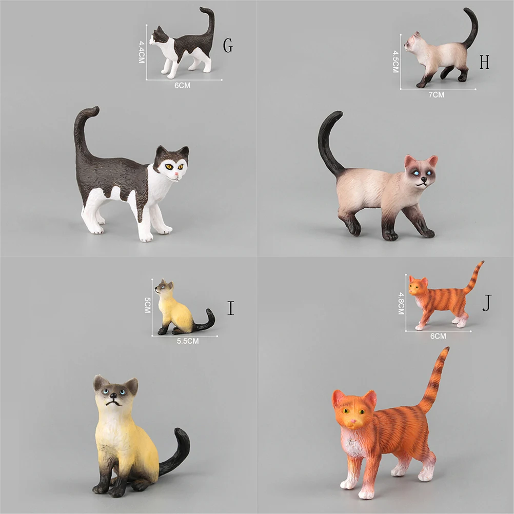 Farm Simulation Mini Cat Animal Model Home Decor Small Plastic Figures For Kids Toy Statue Figurine Decoration Accessories Gift