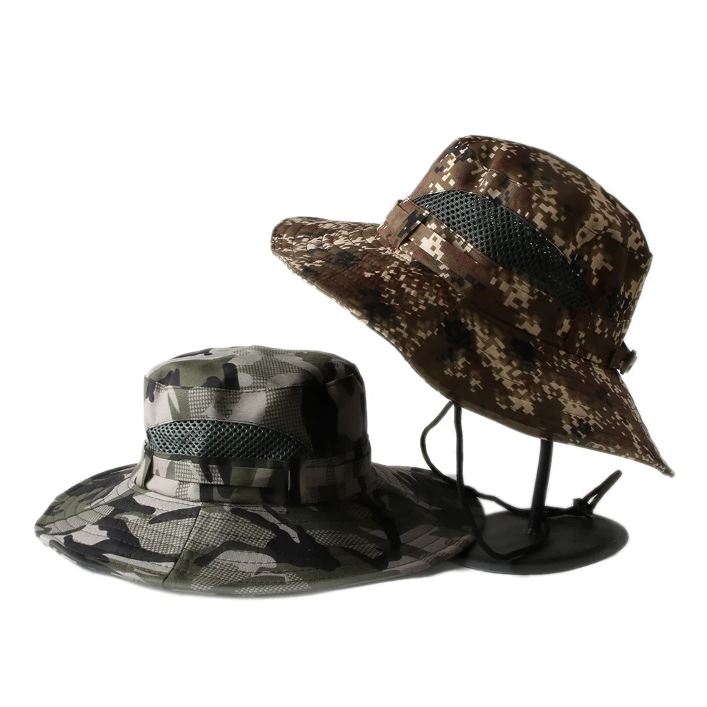 Cty Dgtal Camouflage Boone Hat - Black & Whte Camo Bucket Hats W