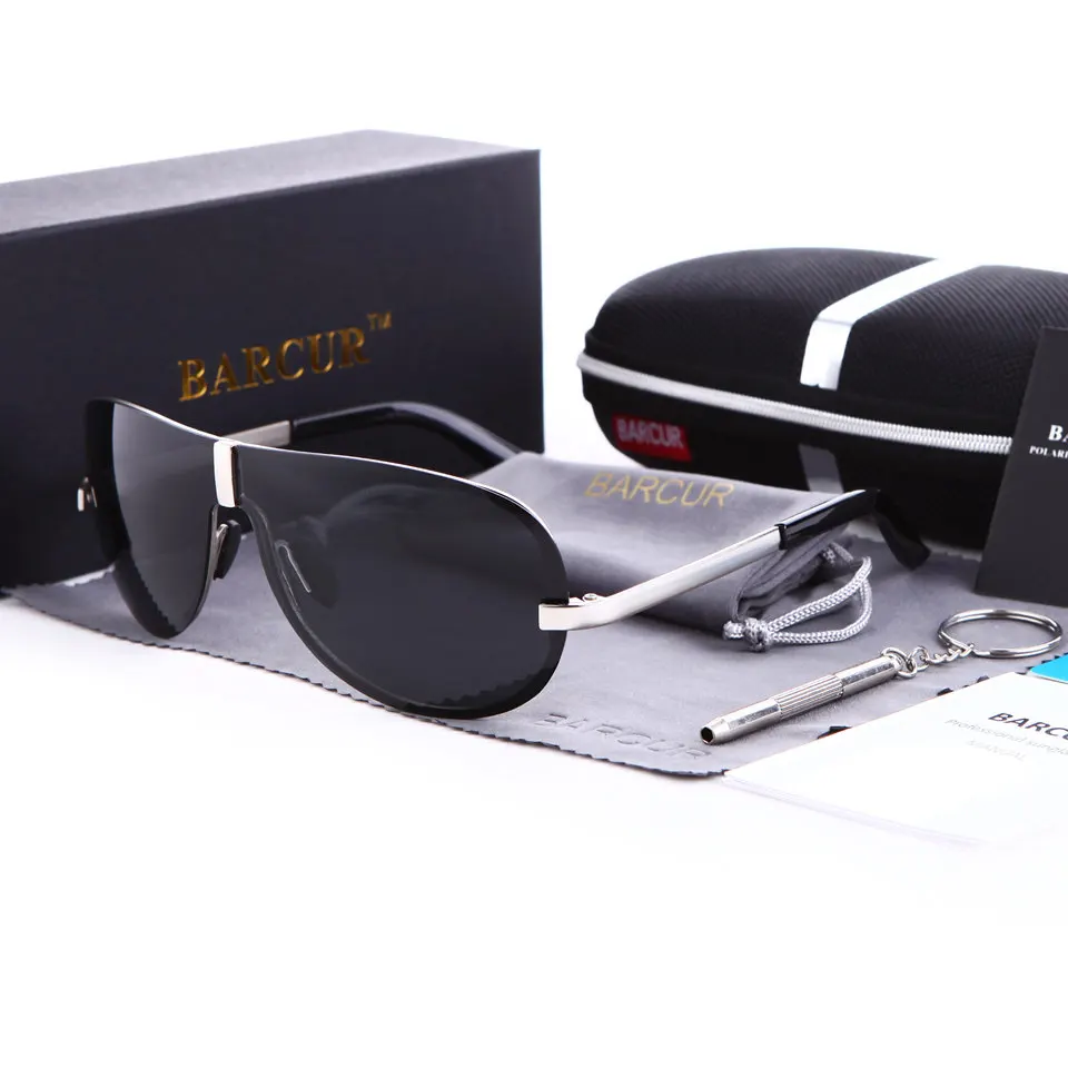 BARCUR Stainless Steel Polarized Sunglasses For Driving BC8868