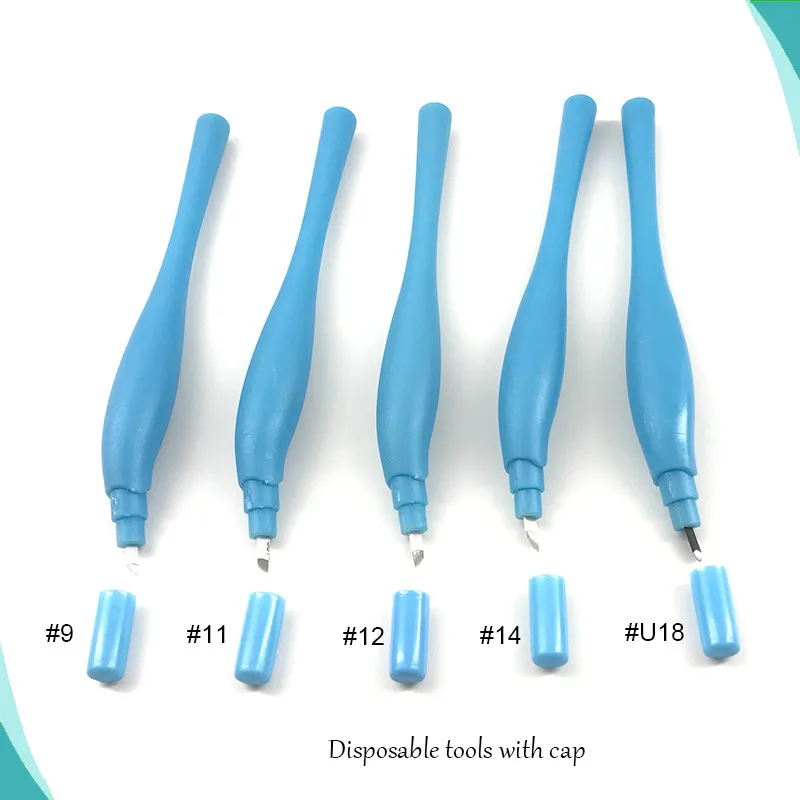 

Hot Sterilized Disposable Microblading Handtools With Cap Manual Eyebrow Tattoo Pen Plastic Tebori Tools Dia 0.2mm Tattoo Guns