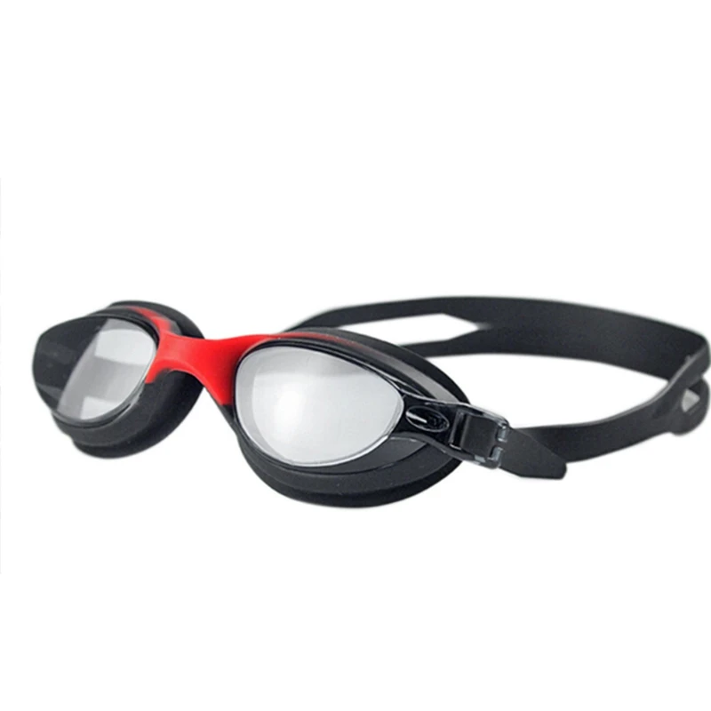 PC Силиконовые сменные HD мужские и женские плавательные очки, плавательные Googles съемные высокие эластичные противотуманные - Цвет: Черный