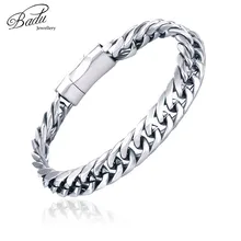 Badu Для Мужчин's Нержавеющая сталь браслет-цепочка панцирного плетения Кубинский ссылка браслет-цепочка браслеты панк ювелирные изделия для Для мужчин/Для женщин