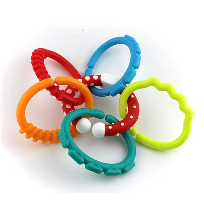 6pcs Baby Toys Baby Rainbow Circle Chained Molar Teeth ...