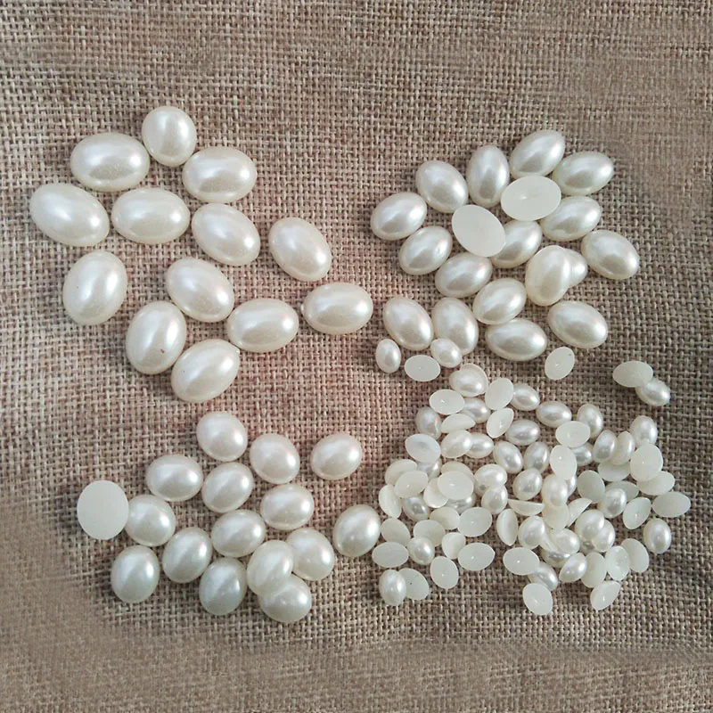 

oval Cabochon cameo Flat Back imitation Pearl simulated Beads mobile Case Decals shoes bag Glue on bowknot decoration jewelry