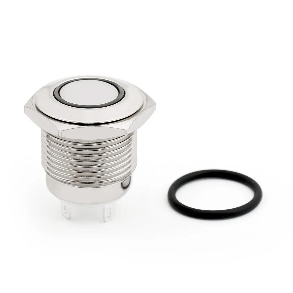 

Areyourshop Push Button Switch 16mm DC 12V SPST Momentary Blue LED Angel Eye Metal Push Button Switch Wholesale Switches