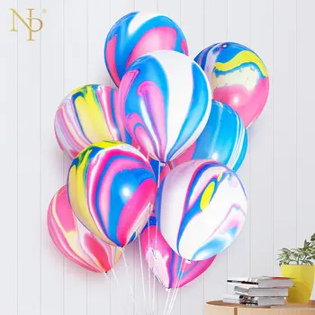 

Nicro 5 10 pcs 10 inch Painting Agate Balloons Colorful Cloud Air Balloon Birthday Party Ballon Decoration Balony Globos #Bal63