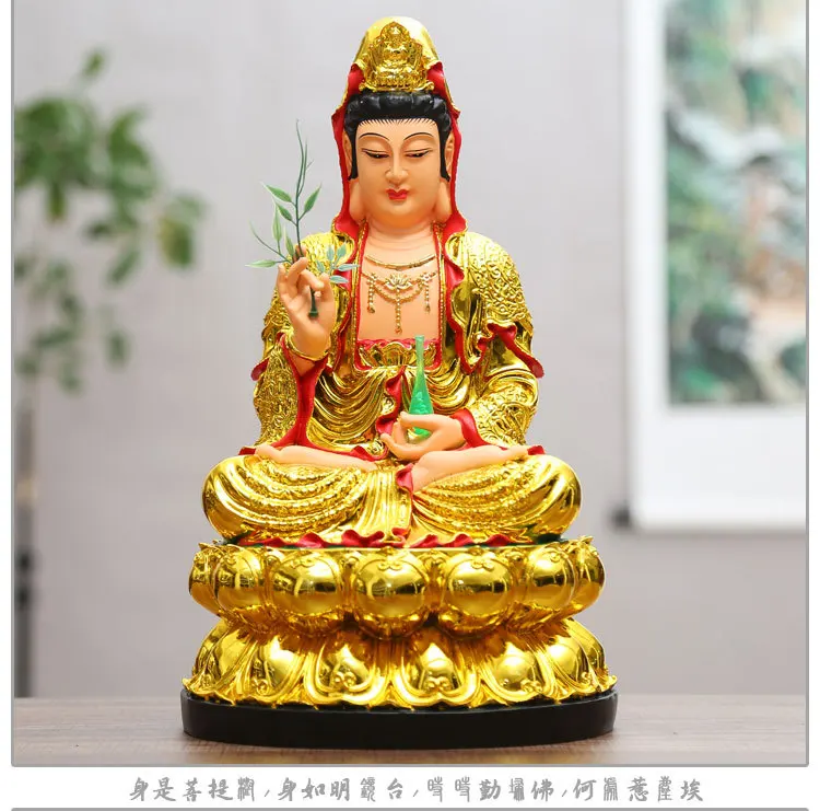 Смола Материал китайских буддистов статуя Гуаньинь Будды: 12-фут домашное украшение храмов Тибетский короля Бодхисаттвы