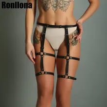 Fashion Women Leather Harness Sexy Sculpting Body Waist Belt Punk Gothic Sexy Leg Body Bondage PU Leather High Waist Belts Rave stylish handcrafted punk hardcore gothic d metal body bondage pu leather harness waist cincher dancing belt suspender starps