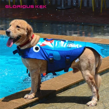 

GLORIOUS KEK Dog Life Jacket Pet Life Vest Cute Shark Mermaid Dog Swimsuit for Small Medium Large Dog Swimming Safety Preservers