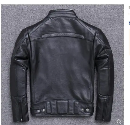 Brand Leather Jacket Men Fashion Mens Slim Fit Profession Motorcycle Biker Jacket Genuine Leather Coat