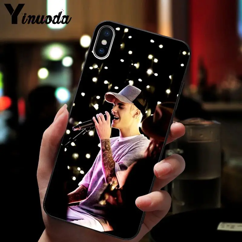Yinuoda Justin Bieber TPU Soft Silicone Black Phone Case for Apple iPhone 8 7 6 6S Plus X XS MAX 5 5S SE XR Cover