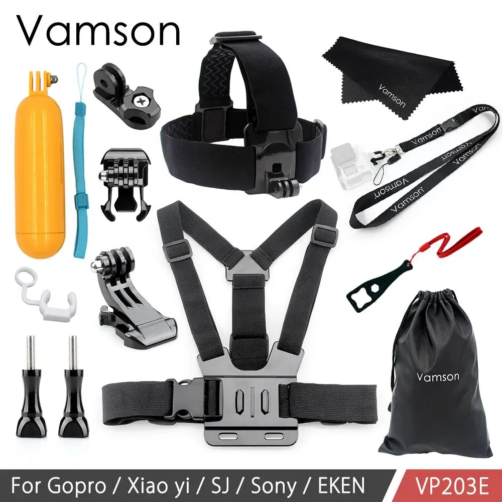 Vamson для Gopro Hero 6 5 4 комплект аксессуаров нагрудный ремень плавучий поплавок адаптер крепление для Yi 4K для SJCAM для Eken камера VP203B - Цвет: VP203E
