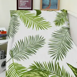 Одеяло s Cobertor тепло Мягкие плюшевые простой зеленый тропических растений Пальмовые Листья диван кровать пледы Толстый Тонкий плед