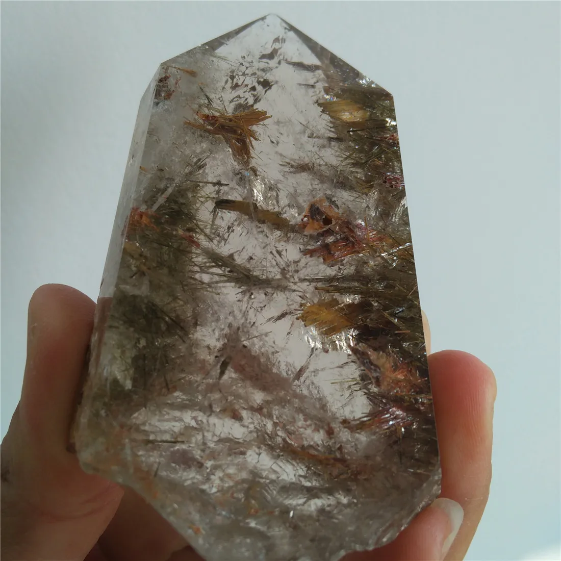 Рутилированные кристаллические точечные камни кристаллы призрака Wicca Cristal Islande