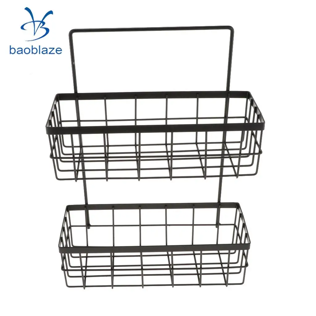 2-Tier Ktichen Bathroom Shower Caddy Wall Corner Rack Shelf Shampoo Bottle Storage Holder