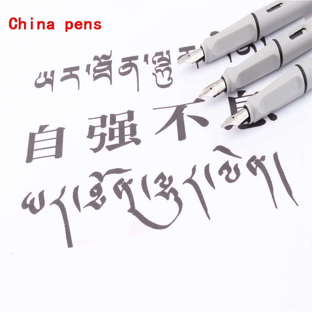 Роскошная Jinhao 872 матовая серая английская каллиграфия Duckbill параллельная художественная ручка цветочный корпус Плоский Наконечник тибетская Арабская авторучка