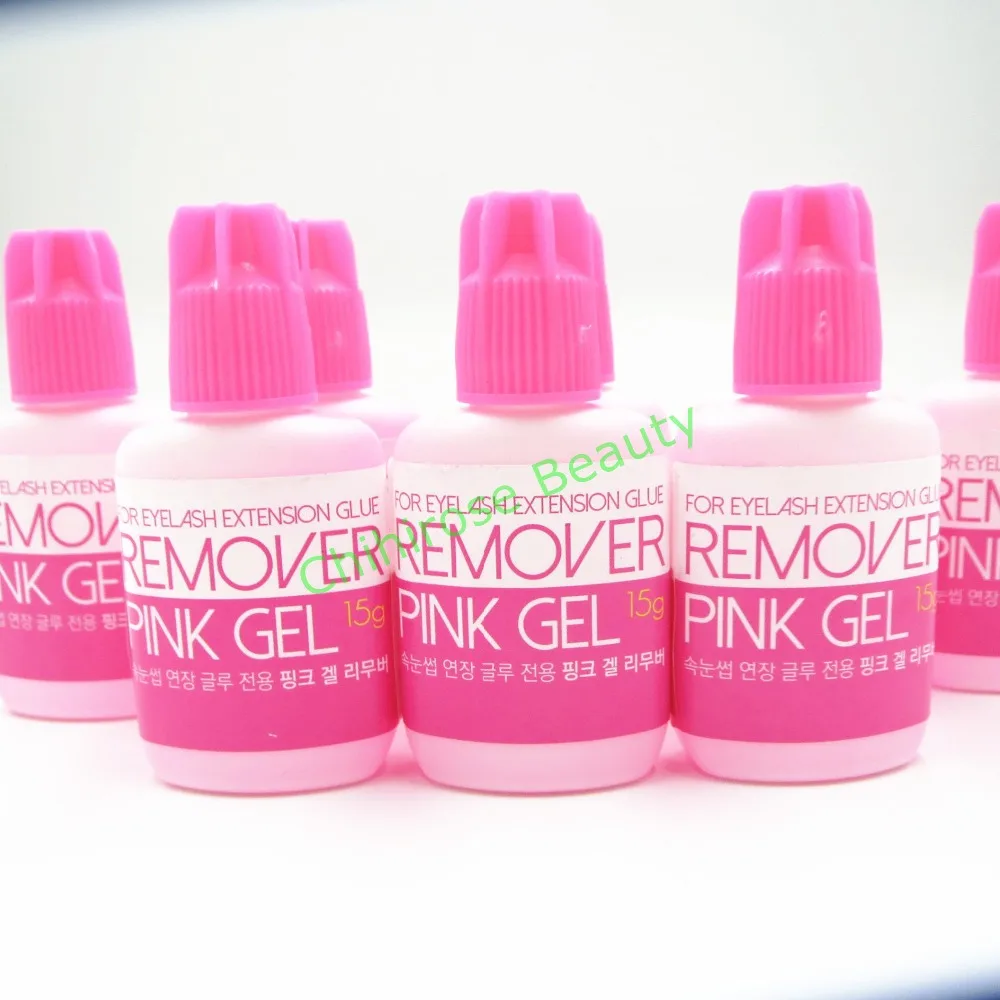 

Free Shipping 5 bottles/lot Original Korea Pink Gel Remover For Eyelash Extension Glue 15g/bottle eyelash extension glue remover
